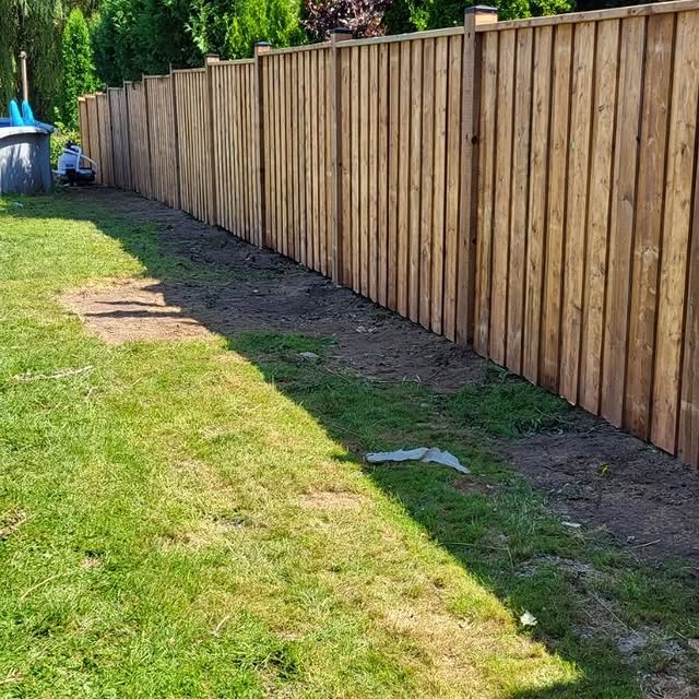 Cedar privacy fence installed in Hamilton